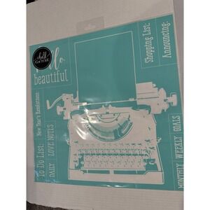 Retired Chalk Couture transfer Typewriter Large NEW Sz C 18x18